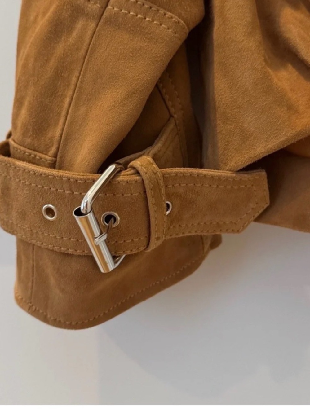 Free People Sonny Suede Pullover jacket 1/2 zip Tan sz S oversized New with tag - Picture 11 of 13